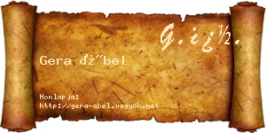 Gera Ábel névjegykártya