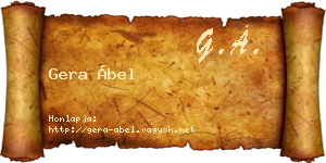 Gera Ábel névjegykártya